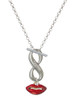 Gold-tone Small Translucent Red Lips - Custom Engraved Infinity Toggle Necklace: Personalized Jewelry Gift - Names, Initials, Dates, Bible Verses