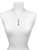 Silver Plated Medium Translucent Red Angel Wing - Custom Engraved Infinity Toggle Necklace