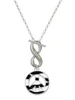 Silver Plated Large Zebra Print Peace Sign - Custom Engraved Infinity Toggle Necklace: Personalized Jewelry Gift - Names, Initials, Dates, Bible Verses