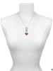 Silver Plated Red Enamel Heart with Paw Prints - Custom Engraved Infinity Toggle Necklace