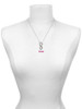 Hot Pink ''Luck'' with Heart - Custom Engraved Infinity Toggle Necklace