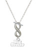 Silver Plated White ''Big Sister'' with Heart - Custom Engraved Infinity Toggle Necklace: Personalized Jewelry Gift - Names, Initials, Dates, Bible Verses