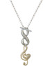 Gold-tone Large Clef with Heart - Custom Engraved Infinity Toggle Necklace: Personalized Jewelry Gift - Names, Initials, Dates, Bible Verses