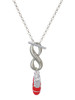 Silver Plated 3-D Red Running Shoe - Custom Engraved Infinity Toggle Necklace: Personalized Jewelry Gift - Names, Initials, Dates, Bible Verses
