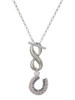 Silver Plated Beaded Clear AB Crystal Horseshoe with Good Luck - Custom Engraved Infinity Toggle Necklace: Personalized Jewelry Gift - Names, Initials, Dates, Bible Verses