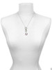 Silver Plated Beaded Pink Crystal Horseshoe with Good Luck - Custom Engraved Infinity Toggle Necklace