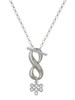 Silver Plated Mini Open Infinity Knot - Custom Engraved Infinity Toggle Necklace: Personalized Jewelry Gift - Names, Initials, Dates, Bible Verses