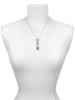 Black Nickeltone Crystal Initial - H - Beaded Border - Custom Engraved Infinity Toggle Necklace