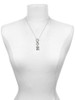 Black Nickeltone Crystal Initial - Z - Beaded Border - Custom Engraved Infinity Toggle Necklace