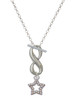 Silver Plated AB Crystal Lucky Star - Custom Engraved Infinity Toggle Necklace: Personalized Jewelry Gift - Names, Initials, Dates, Bible Verses