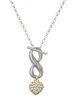 Gold-tone Clear Crystal Heart - Custom Engraved Infinity Toggle Necklace: Personalized Jewelry Gift - Names, Initials, Dates, Bible Verses