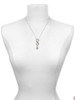 Silver Plated Translucent Pink Flying Butterfly - Custom Engraved Infinity Toggle Necklace