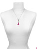 Silver Plated Large Translucent Hot Pink Flying Butterfly - Custom Engraved Infinity Toggle Necklace