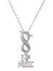 I 'Heart' Music - Custom Engraved Infinity Toggle Necklace: Personalized Jewelry Gift - Names, Initials, Dates, Bible Verses