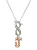 Rose Gold-tone Crystal Initial - J - Custom Engraved Infinity Toggle Necklace: Personalized Jewelry Gift - Names, Initials, Dates, Bible Verses