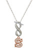 Rose Gold-tone Crystal Initial - S - Custom Engraved Infinity Toggle Necklace: Personalized Jewelry Gift - Names, Initials, Dates, Bible Verses