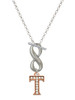 Rose Gold-tone Crystal Initial - T - Custom Engraved Infinity Toggle Necklace: Personalized Jewelry Gift - Names, Initials, Dates, Bible Verses