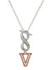 Rose Gold-tone Crystal Initial - V - Custom Engraved Infinity Toggle Necklace: Personalized Jewelry Gift - Names, Initials, Dates, Bible Verses