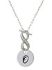 Silver Plated Large Script Letter Disc - O - Custom Engraved Infinity Toggle Necklace: Personalized Jewelry Gift - Names, Initials, Dates, Bible Verses
