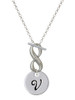 Silver Plated Large Script Letter Disc - V - Custom Engraved Infinity Toggle Necklace: Personalized Jewelry Gift - Names, Initials, Dates, Bible Verses