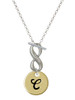 Gold-tone Large Disc Letter - C - Custom Engraved Infinity Toggle Necklace: Personalized Jewelry Gift - Names, Initials, Dates, Bible Verses