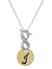 Gold-tone Large Disc Letter - J - Custom Engraved Infinity Toggle Necklace: Personalized Jewelry Gift - Names, Initials, Dates, Bible Verses