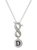 Silver Plated Capital Letter - D - Pebble Disc - Custom Engraved Infinity Toggle Necklace: Personalized Jewelry Gift - Names, Initials, Dates, Bible Verses