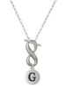 Silver Plated Capital Letter - G - Pebble Disc - Custom Engraved Infinity Toggle Necklace: Personalized Jewelry Gift - Names, Initials, Dates, Bible Verses
