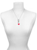 Silver Plated Red Heart with Nurse Hat - Custom Engraved Infinity Toggle Necklace