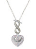 Silver Plated Faith Rocks on AB Crystal Heart - Custom Engraved Infinity Toggle Necklace: Personalized Jewelry Gift - Names, Initials, Dates, Bible Verses