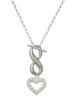 Silver Plated Crystal Open Heart - Custom Engraved Infinity Toggle Necklace: Personalized Jewelry Gift - Names, Initials, Dates, Bible Verses