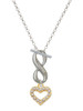 Gold-tone AB Crystal Open Heart - Custom Engraved Infinity Toggle Necklace: Personalized Jewelry Gift - Names, Initials, Dates, Bible Verses