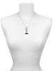 Silver Plated Small Black Enamel Mustache - Custom Engraved Infinity Toggle Necklace