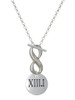 Silver Plated Half Marathon Roman Numeral - Custom Engraved Infinity Toggle Necklace: Personalized Jewelry Gift - Names, Initials, Dates, Bible Verses