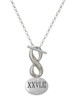 Marathon Roman Numeral - Custom Engraved Infinity Toggle Necklace: Personalized Jewelry Gift - Names, Initials, Dates, Bible Verses
