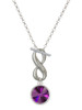 12mm Crystal Rivoli - Purple - Custom Engraved Infinity Toggle Necklace: Personalized Jewelry Gift - Names, Initials, Dates, Bible Verses