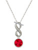 12mm Crystal Rivoli - Red - Custom Engraved Infinity Toggle Necklace: Personalized Jewelry Gift - Names, Initials, Dates, Bible Verses