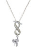 Silver Plated English Saddle - Custom Engraved Infinity Toggle Necklace: Personalized Jewelry Gift - Names, Initials, Dates, Bible Verses