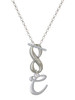 Silver Plated Small Gelato Script Initial - C - Custom Engraved Infinity Toggle Necklace: Personalized Jewelry Gift - Names, Initials, Dates, Bible Verses