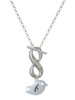 Silver Plated Little Bird Initial - B - Custom Engraved Infinity Toggle Necklace: Personalized Jewelry Gift - Names, Initials, Dates, Bible Verses