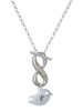 Silver Plated Little Bird Initial - X - Custom Engraved Infinity Toggle Necklace: Personalized Jewelry Gift - Names, Initials, Dates, Bible Verses