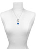 Silver Plated Small Royal Blue Enamel Disc - Custom Engraved Infinity Toggle Necklace