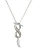 Silver Plated Small Crystal Tooth - Custom Engraved Infinity Toggle Necklace: Personalized Jewelry Gift - Names, Initials, Dates, Bible Verses