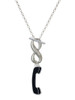 Silver Plated Black Telephone - Custom Engraved Infinity Toggle Necklace: Personalized Jewelry Gift - Names, Initials, Dates, Bible Verses