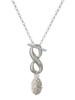 Silver Plated Pine Cone - Custom Engraved Infinity Toggle Necklace: Personalized Jewelry Gift - Names, Initials, Dates, Bible Verses