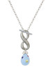 Silver Plated Light Blue Easter Egg with Multicolored Crystal Dots - Custom Engraved Infinity Toggle Necklace: Personalized Jewelry Gift - Names, Initials, Dates, Bible Verses