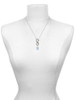 Silver Plated Light Blue Easter Egg with Multicolored Crystal Dots - Custom Engraved Infinity Toggle Necklace