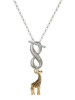 Gold-tone Brown Giraffe - Custom Engraved Infinity Toggle Necklace: Personalized Jewelry Gift - Names, Initials, Dates, Bible Verses