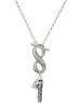 Silver Plated Chainsaw - Custom Engraved Infinity Toggle Necklace: Personalized Jewelry Gift - Names, Initials, Dates, Bible Verses