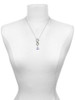 Silver Plated Blue Crystal Anchor - Custom Engraved Infinity Toggle Necklace